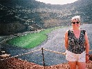 The green colour of the lagoon is caused by phyto-plankton.